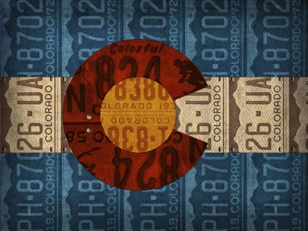 Colorado State Flag License Plates by Design Turnpike art print