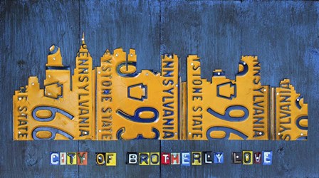 Philly Skyline License Plate Art by Design Turnpike art print