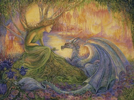 The Dryad and The Dragon by Josephine Wall art print