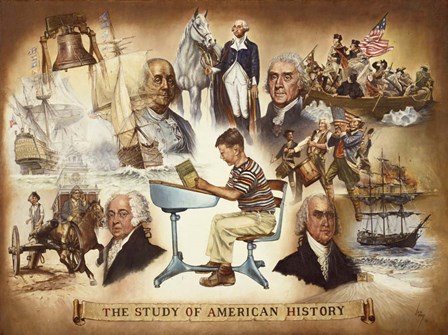 The Study of Americana History by Les Ray art print