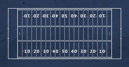 American Football Field Blue by Sports Mania art print