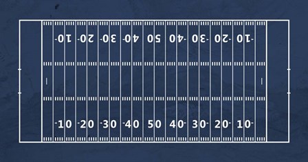 American Football Field Blue by Sports Mania art print