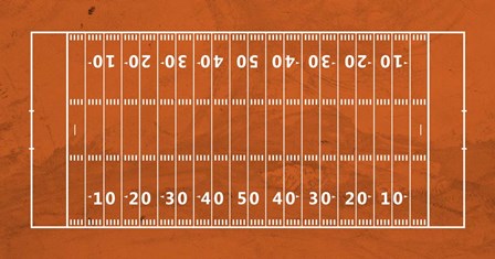 American Football Field Orange by Sports Mania art print