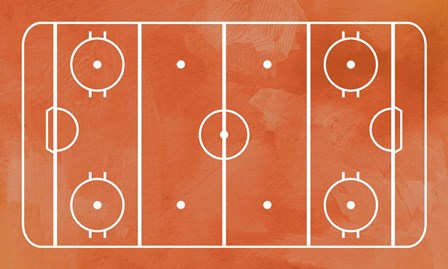 Ice Hockey Rink Orange Paint by Sports Mania art print