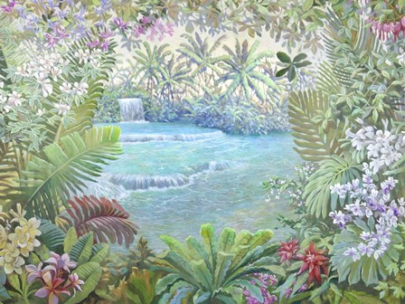 Cascata Tropicale (detail) by Andrea Del Missier art print