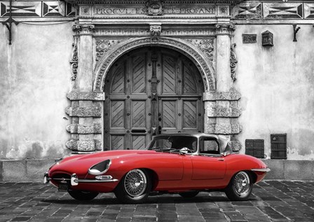 Roadster in front of Classic Palace by Gasoline Images art print