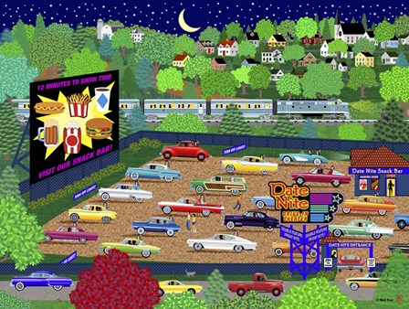 Date Nite Drive In by Mark Frost art print