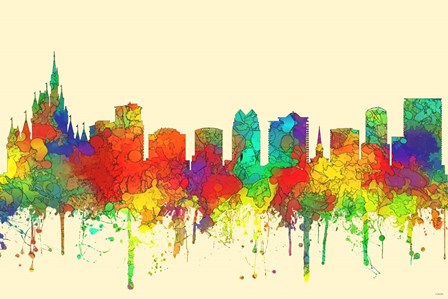 Orlando Florida Skyline-SG by Marlene Watson art print