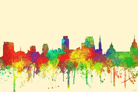 Sacramento California Skyline-SG by Marlene Watson art print