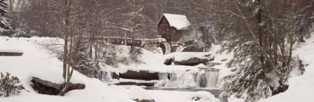 Glade Creek Grist Mill in winter, Babcock State Park, West Virginia by Panoramic Images art print