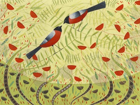 Bullfinches by Michelle Campbell art print