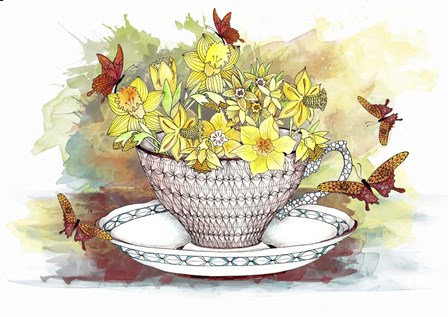 Spring In A Teacup by The Tangled Peacock art print