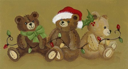 Three Teddies by Beverly Johnston art print