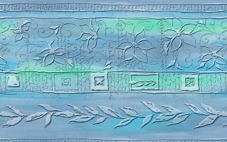 Flowers and Leaves - Blue by Stessi art print