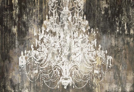 White Chandelier on Ebony by Aimee Wilson art print