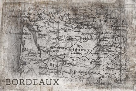 Bordeaux Map White by PI Galerie art print