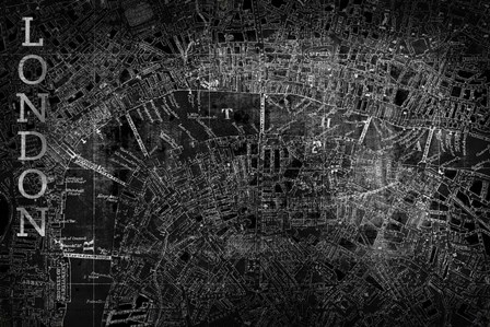 Map London Black by Posters International Studio art print