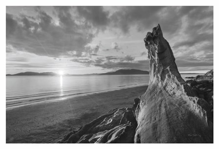 Samish Bay Sunset I BW with border by Alan Majchrowicz art print