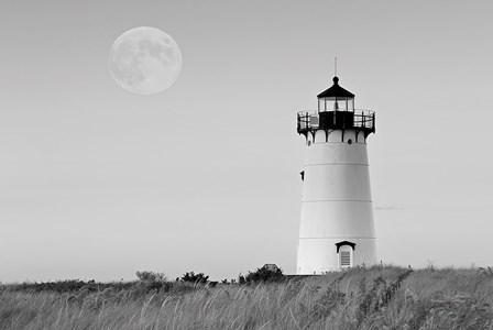 Moon over Marthas Vineyard BW by Katherine Gendreau art print