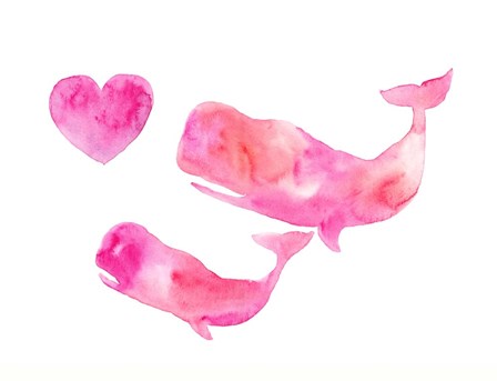 Pink Whales by Elise Engh art print