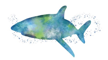 Watercolor Shark I by Linda Woods art print