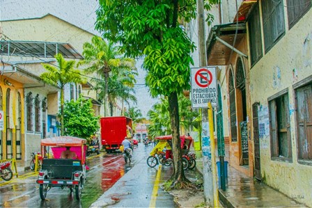 Rainy Street Iquitos Peru by Ramona Murdock art print