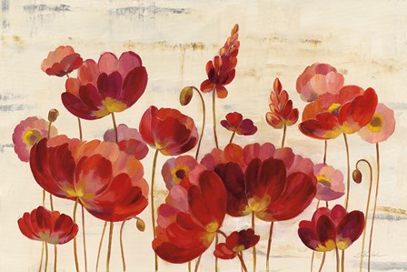 Red Flowers on Marble by Silvia Vassileva art print