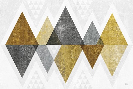 Mod Triangles II Gold by Michael Mullan art print