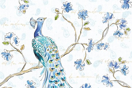 Peacock Allegory I White by Daphne Brissonnet art print