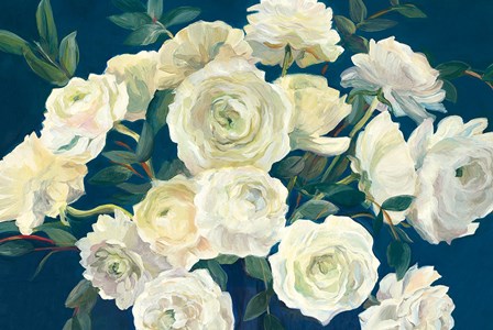 Roses in Cobalt Vase Indigo Crop by Marilyn Hageman art print
