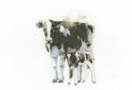 Cow and Calf Light by Emily Adams art print