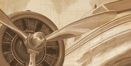 Travel by Air I Sepia No Words Post by Marco Fabiano art print