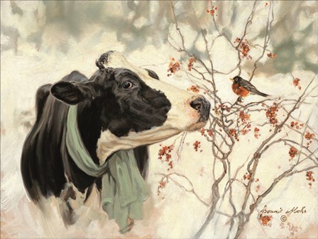 The Winter Robin by Bonnie Mohr art print