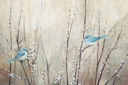 Pretty Birds Neutral by Julia Purinton art print