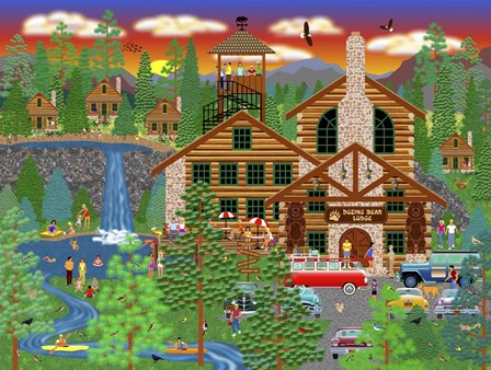 Dozing Bear Lodge by Mark Frost art print