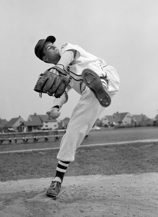 1950s Teen In Baseball Uniform by Vintage PI art print