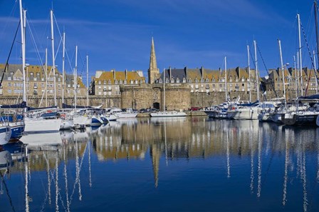 Marina And Ancient Walled City Of Saint-Malo by Cora Niele art print