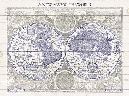 A New Map of the World by Sue Schlabach art print