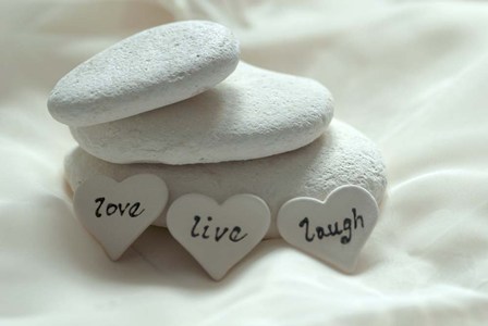Pebbles Hearts - Live, Laugh, Love by A.V. Art art print