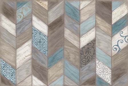 Rustic Chevron Neutral by Cynthia Coulter art print