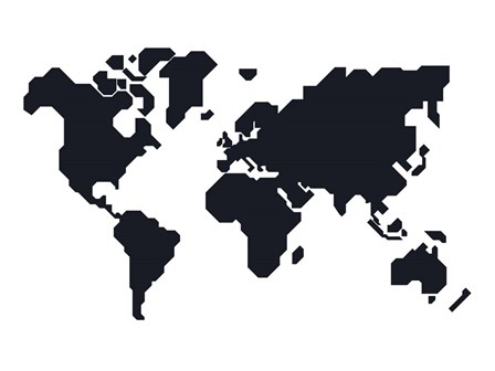 World Map Stylized by Naxart art print