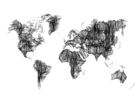 World Map Drawing 1 by Naxart art print