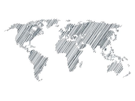 Pencile Scribble World Map 1 by Naxart art print