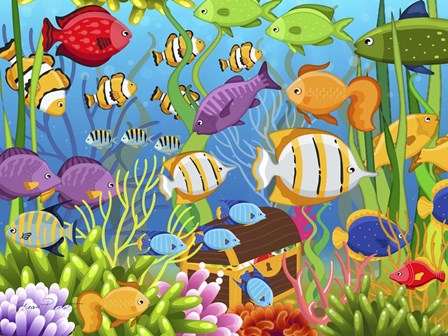 Colorful Sea Life by Jean Plout art print