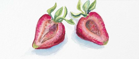 Strawberry Patch - D. Cut in Half Berry by Joanne Porter art print