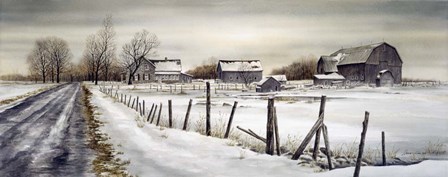 A Long Winter Road by John Morrow art print