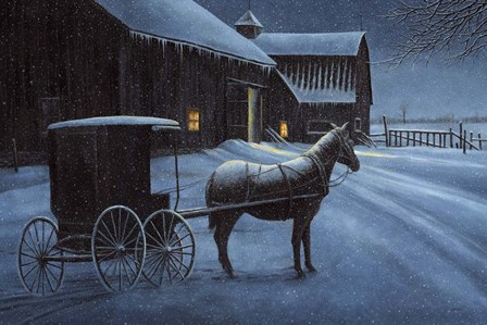 Upon a Winter Night by John Morrow art print