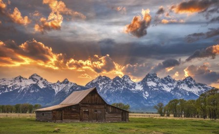 Moulton Barn Sunset Fire by Darren White Photography art print