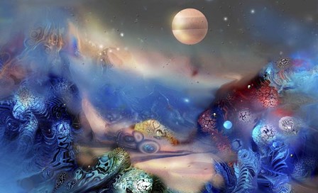 Alien World Orange Moon by RUNA art print