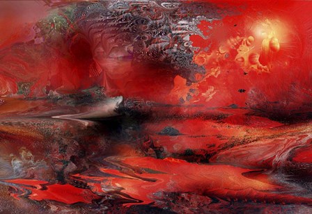 Volcano Planet Red by RUNA art print